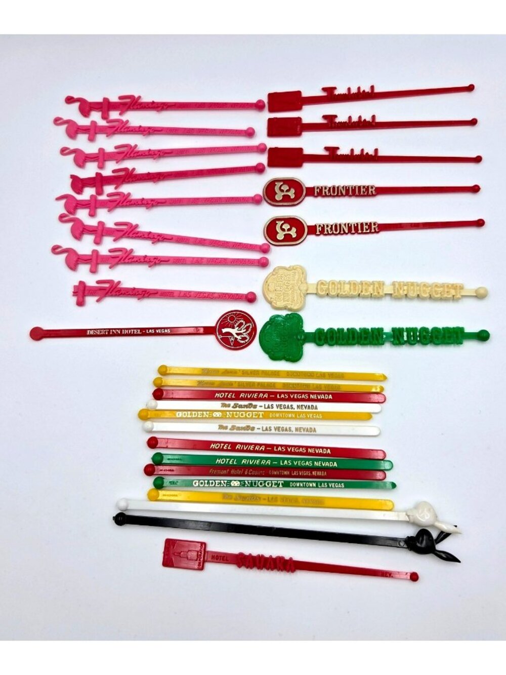 Vintage Swizzle Stir Sticks Las Vegas Flamingo Frontier Nugget Reusable Read